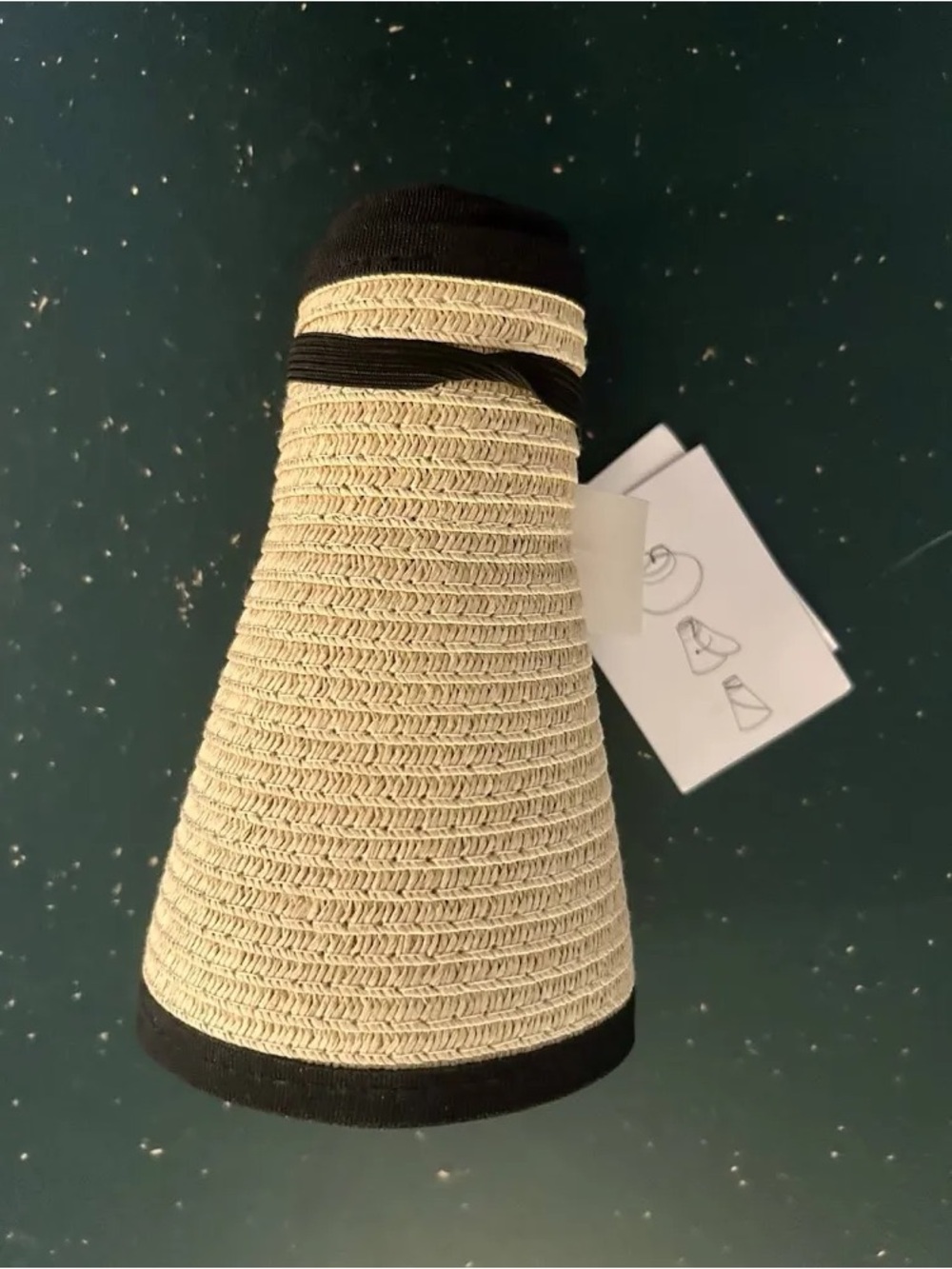 J. Crew Natural Straw Visor with Black Trim